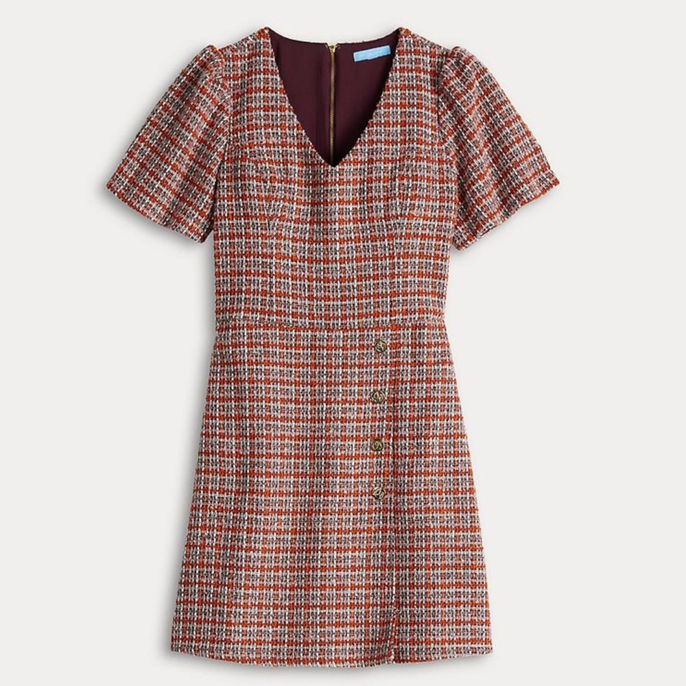 NWOT Draper James Short Sleeve Tweed Dress Size 12